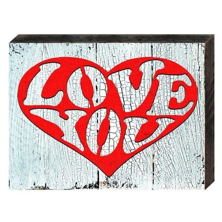 DESIGNOCRACY Designocracy 98733-08 I Love You Red Heart Art on Board Wall Decor 98733-08